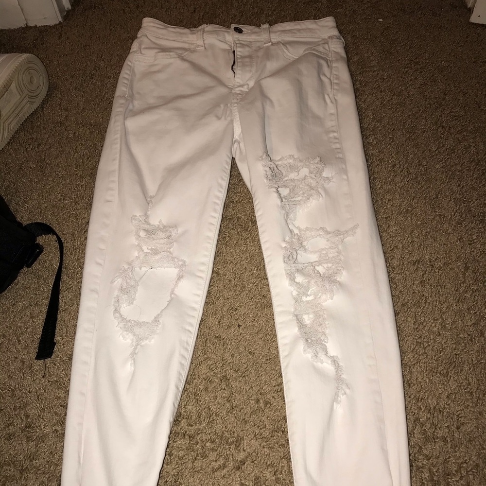 white ripped jeans